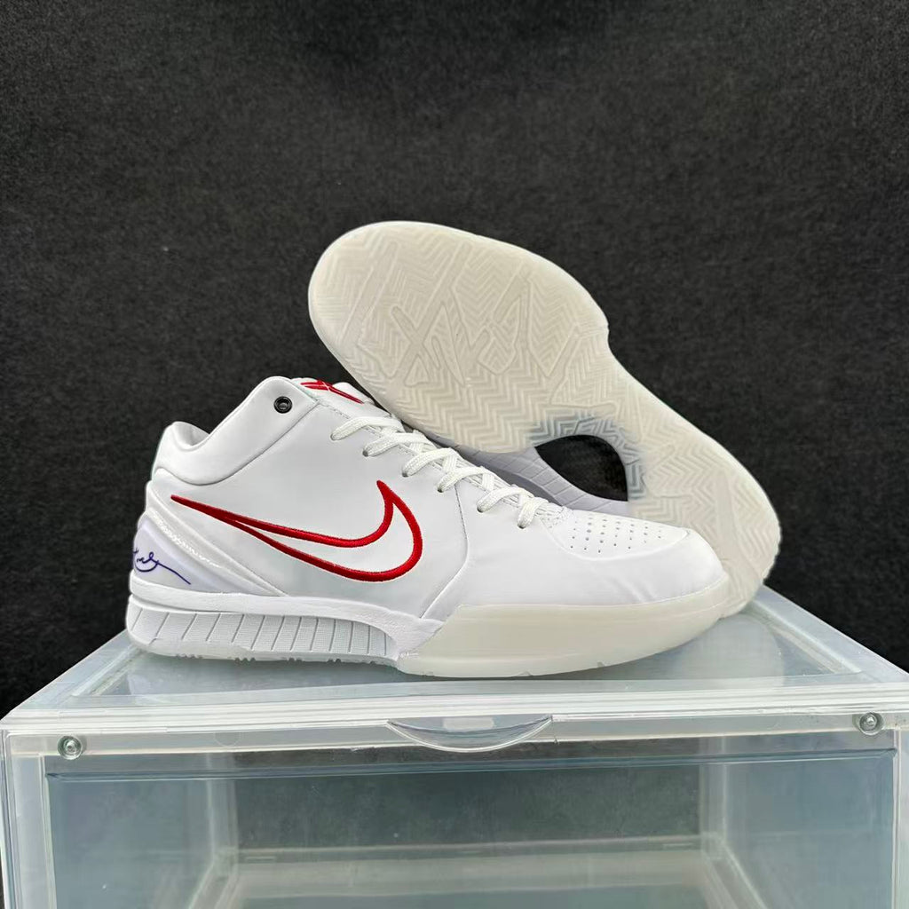 Nike White and Red Basketball Sneakers