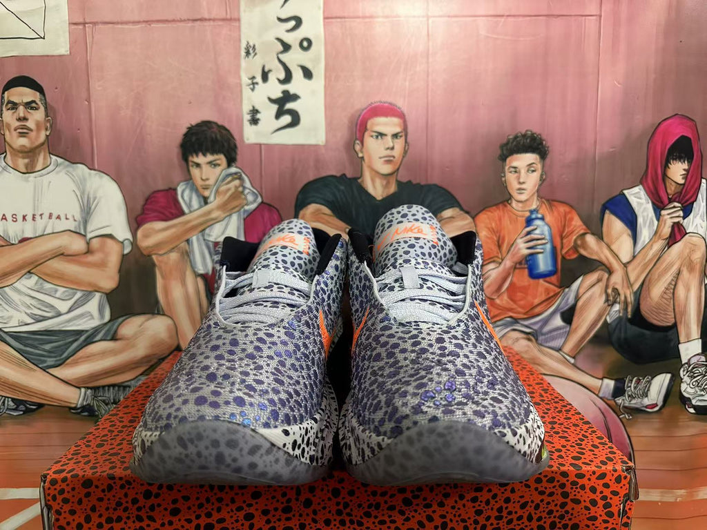 Nike Basketball Shoes, Gray and Orange Speckled Design