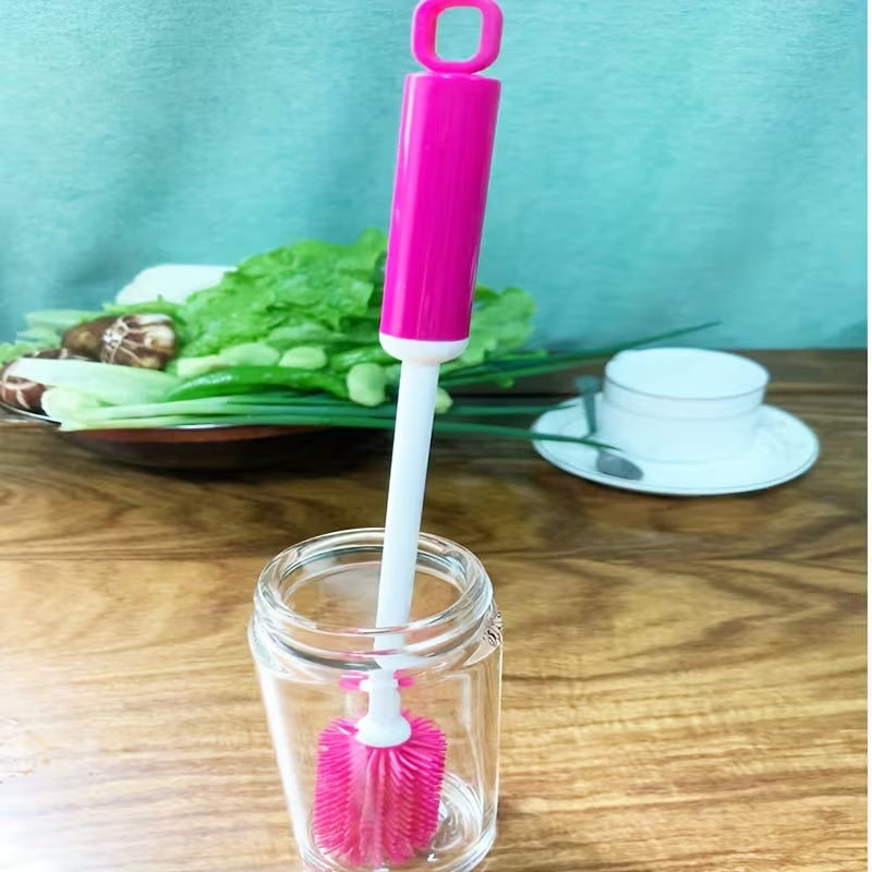 Silicone Cup Brush Long Handle 360 Degree Rotating Cleaner