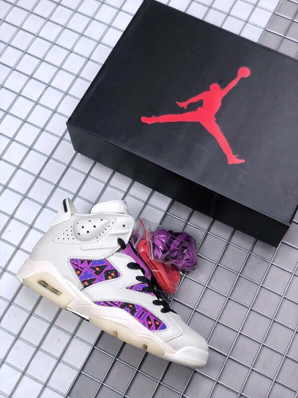 Jordan Air Jordan 6 Quai 54 Sneakers White Purple