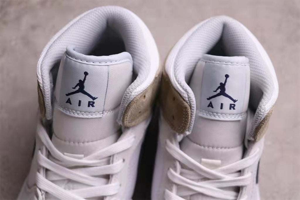 Jordan Air Jordan 1 Mid Sneakers White Blue Tan DO6726-100